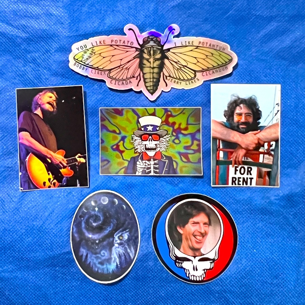💀⚡️🪬 GDF GRATEFUL DEAD Band vinyl HoLo Sticker Lot of 6 various SYF the Boys